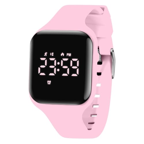 aswan watch Digitaluhr Kinder Mädchen Jungen mit Schrittzähler,Wecker,Stoppuhr, Licht,Datum-Sport Armbanduhr ohne App und Handy mit Silikonarmband von aswan watch