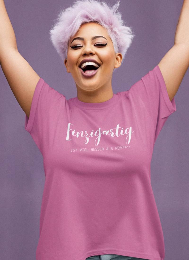 Damen T-Shirt Einzigartig Ist Viel Besser Rundhals - Aus Weicher, Hochwertiger Biobaumwolle von atNaab