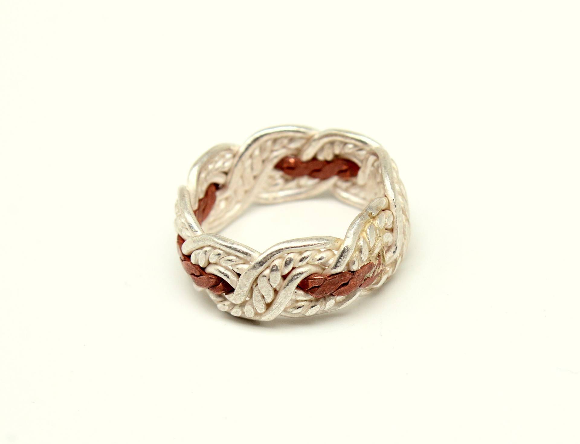 925 Sterling Silber Mesh Ring Handgemachter Zopf Silberring Ehering 925 Sterling Silber Mesh Ring Handgemachter Zopf Silberring Ehering von atalantasilver
