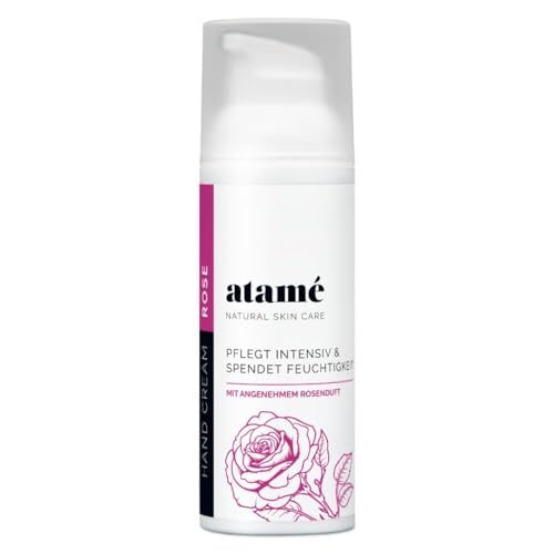 atamé Rose Handcreme – Feuchtigkeitsspendende Pflege mit natürlichem Rosenextrakt, vegan & beruhigend I 50 ml von atamé