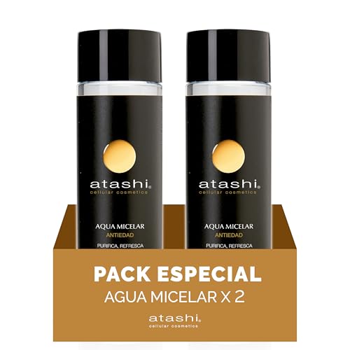 Atashi. Antialterung Mizellenwasser. Reinigenden, beruhigenden und befeuchtenden. 100% natürlichen Mizellen und Zitronenextrakte mit Vitamin C | 250ml x 2 von atashi