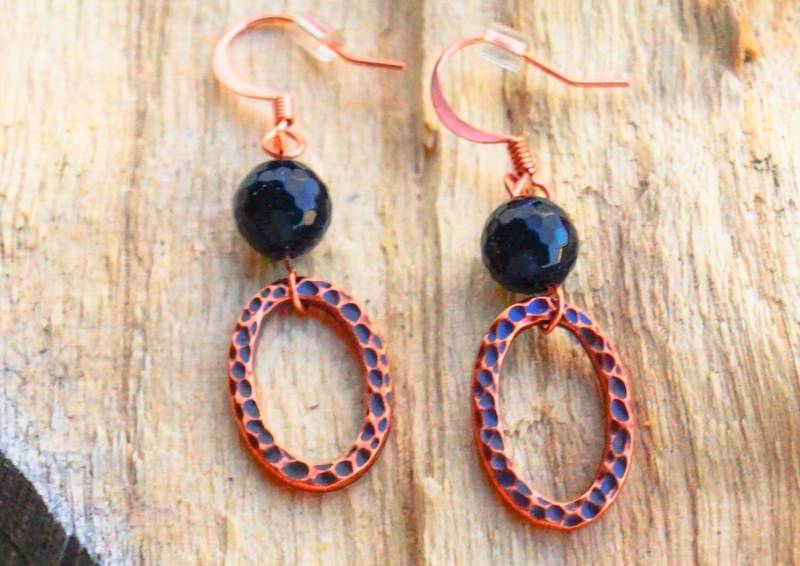 Goldstone Kupfer Ohrringe von atcreadinginthewoods