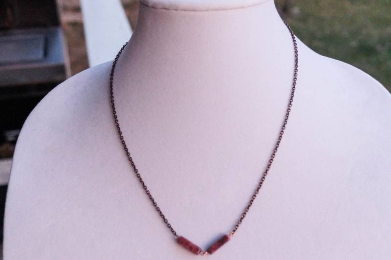 Rhodonit Halskette von atcreadinginthewoods