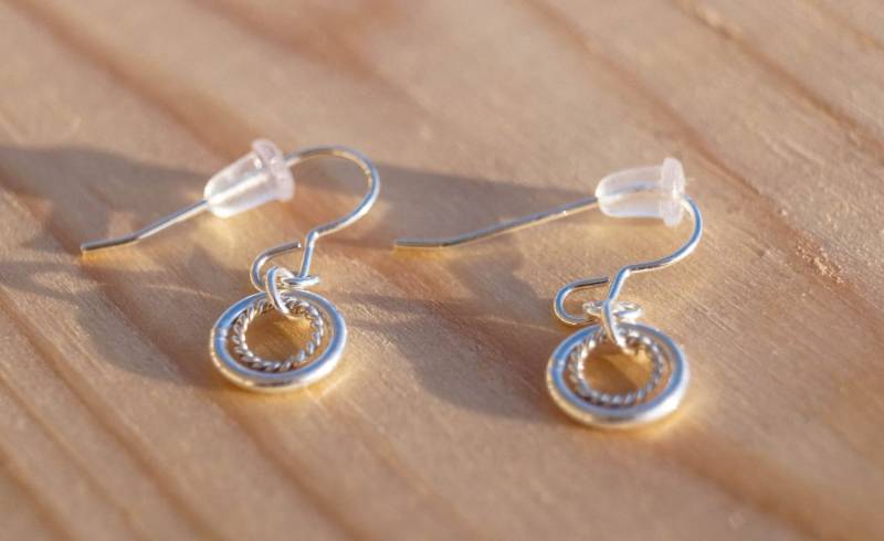 sterling Silber Double Circle von atcreadinginthewoods