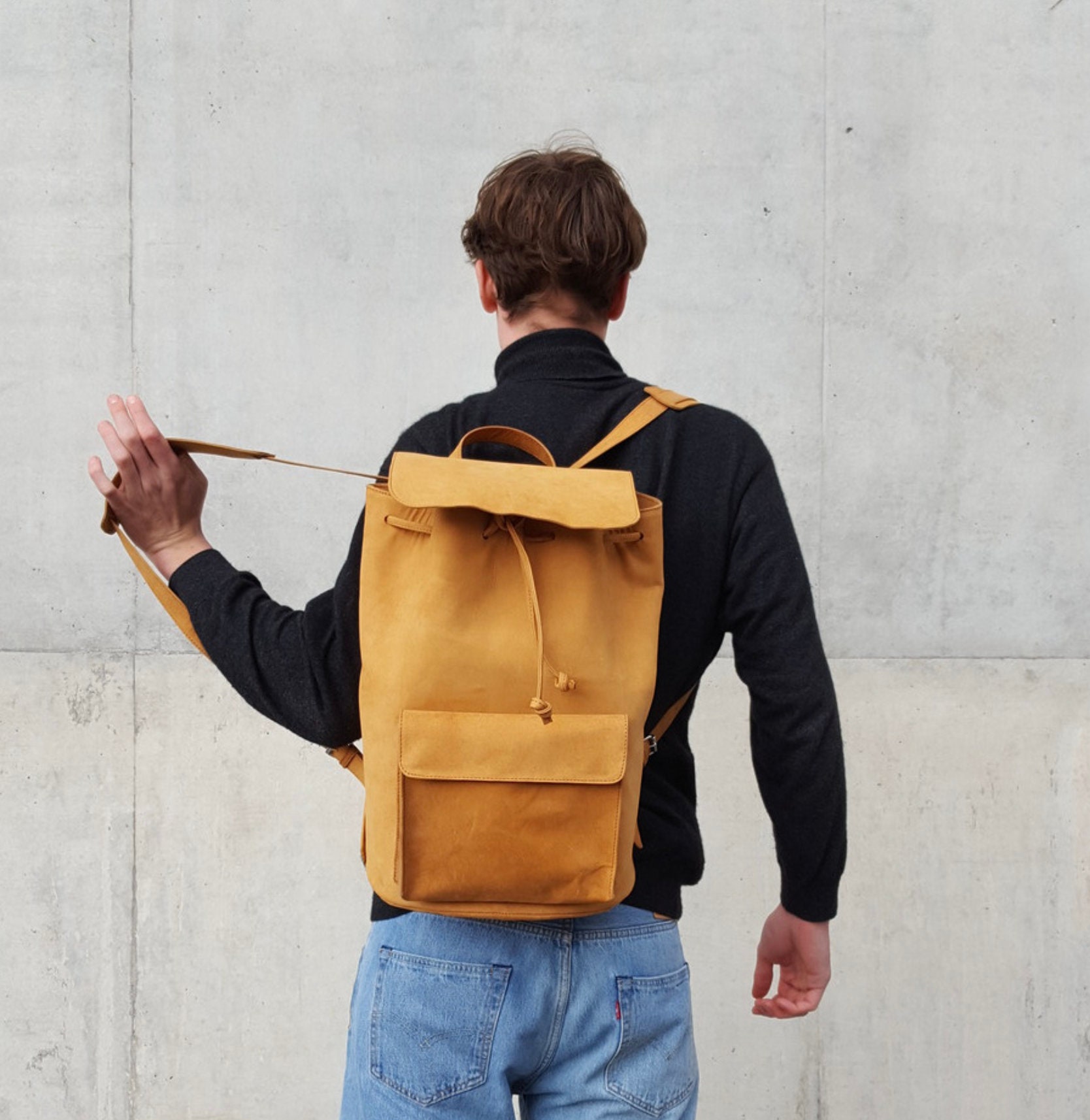 Leder-Rucksack. Backpack. Leather-Backpack. Leder-Rucksack Braun von atelierFOER