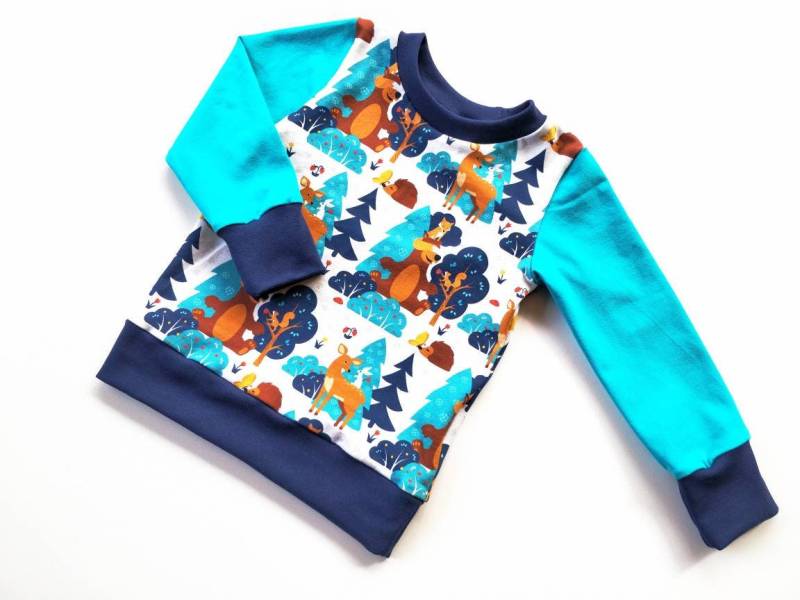 Langarm-Shirt Kinder, Kinder Pullover, Shirt, Baby, Jungen, Mädchen, T-Shirt, Kurzarm, Waldtiere von atelierIZMA