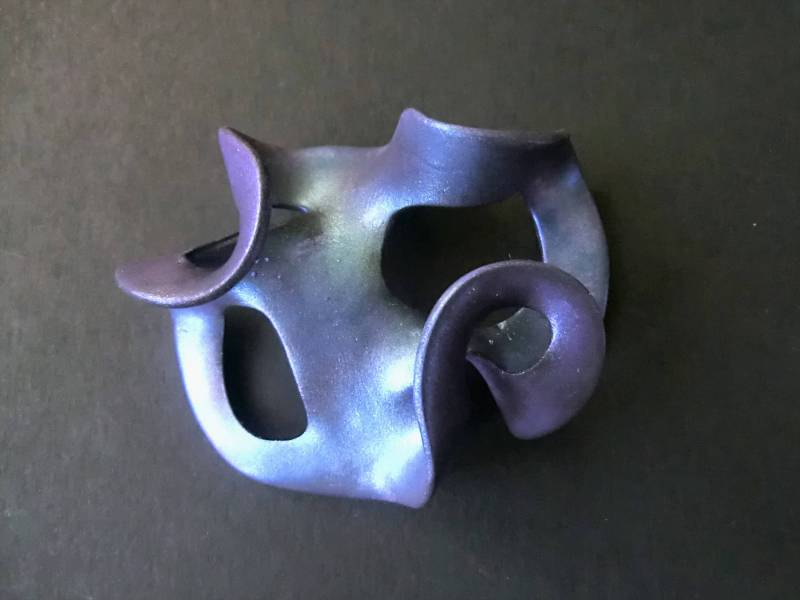 Verkauft Metallic Blau Lila Polymer Clay Schal Brosche Anhänger von atelierJOKO