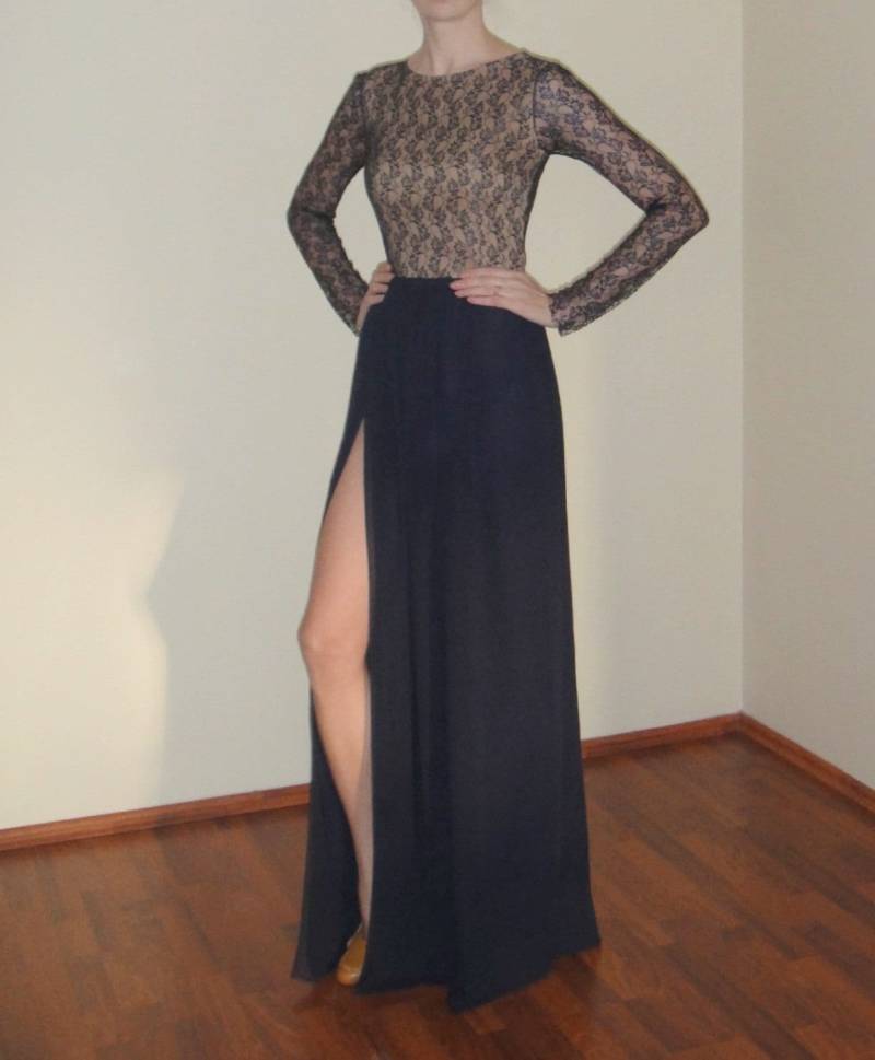 Maxi Chiffon Rock Mit Schlitz, Marineblau, Brautjungfer Rock, Bodenlang, Chiffon Front Schlitz Rock, Langer Rock, Dunkelblau, Langer Abendrock Maxi Chiffon Rock Mit Schlitz, Marineblau, Brautjungfer Rock, Bodenlang, Chiffon Front Schlitz Rock, Langer Rock, Dunkelblau, Langer Abendrock von atelierLenaZh