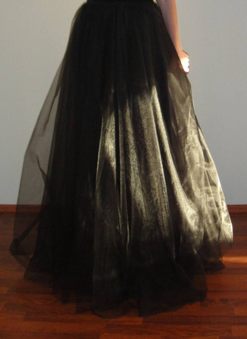 Maxi Tüllrock, Bodenlanger Extravoller Rock - Schwarzer Tutu, Brautjungfernkleid, Langer Tüllrock Maxi Tüllrock, Bodenlanger Extravoller Rock - Schwarzer Tutu, Brautjungfernkleid, Langer Tüllrock von atelierLenaZh