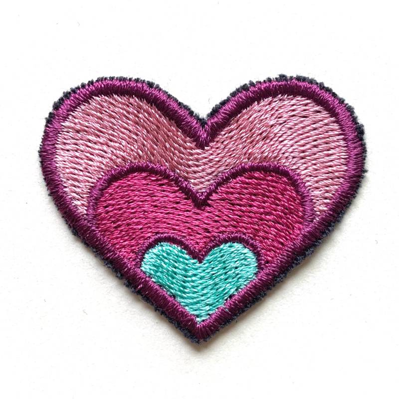 Aufnäher ~ Herz Applikation Patch Zeichen Verzierung Logo Stickerei Bio von atelierNAHTUNDART