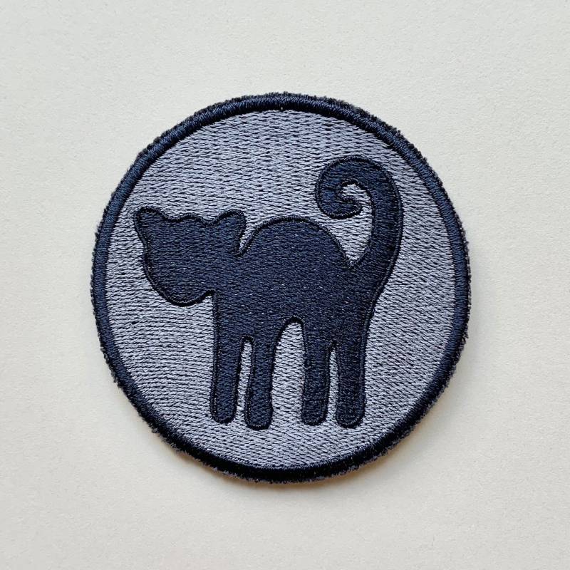 Bio ~ Aufnäher Katze Applikation Patch Zeichen Logo Stickerei Rund von atelierNAHTUNDART
