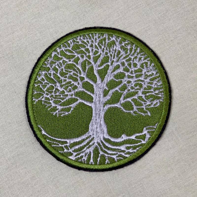Weltenbaum ~ Aufnäher Stick Applikation Patch Mandala Yggdrasil Weltenesche Baum Des Lebens Symbol Sinnbild Axis Mundi von atelierNAHTUNDART