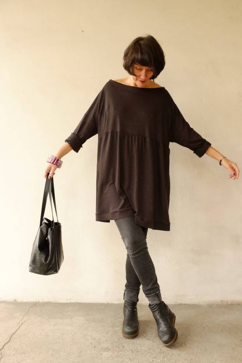 Maxipullover - Grauer Oversize-Pullover Xxl-Pullover Plusgrößen Wollkaftan Pulloverkleid Herbst Winter Xxl von atelierPop