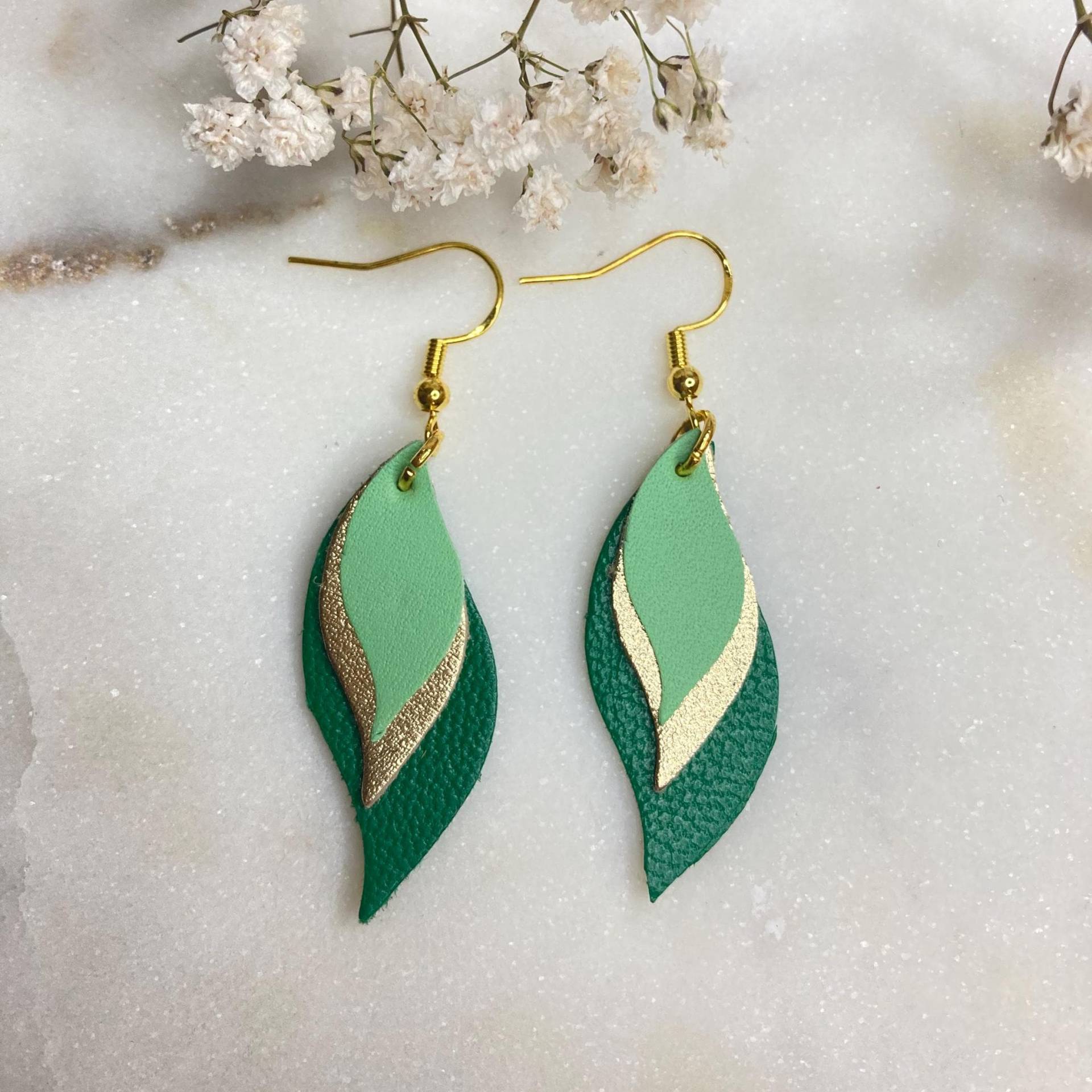 Lederblattohrringe - Ohrringe Lederschmuck Leder Echtlederblätter Geschenke Damen Lederblattohrringe - Ohrringe Lederschmuck Leder Echtlederblätter Geschenke Damen von ateliercreacile