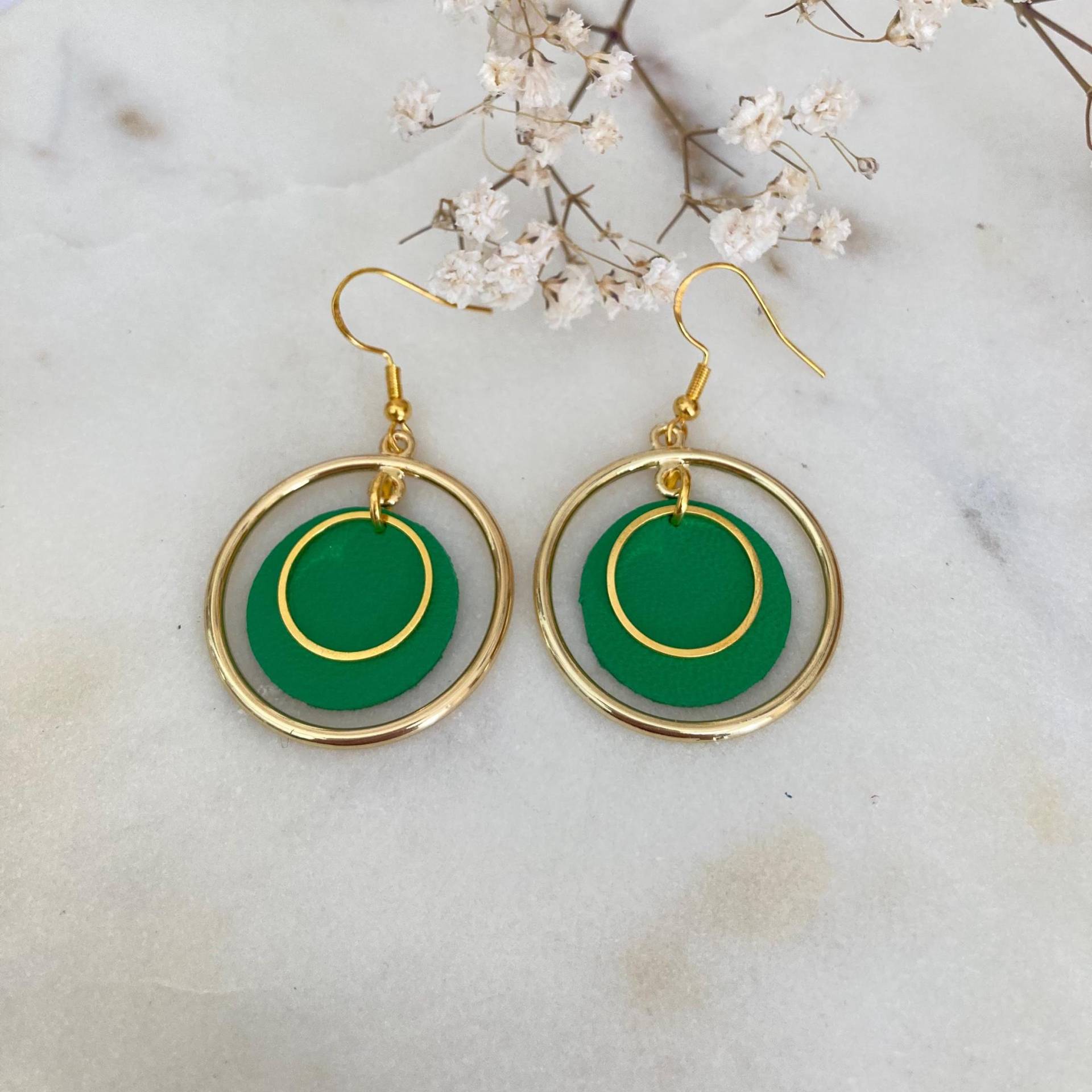 Ledercreolen - Ohrringe Creolen Lederschmuck Leder von ateliercreacile