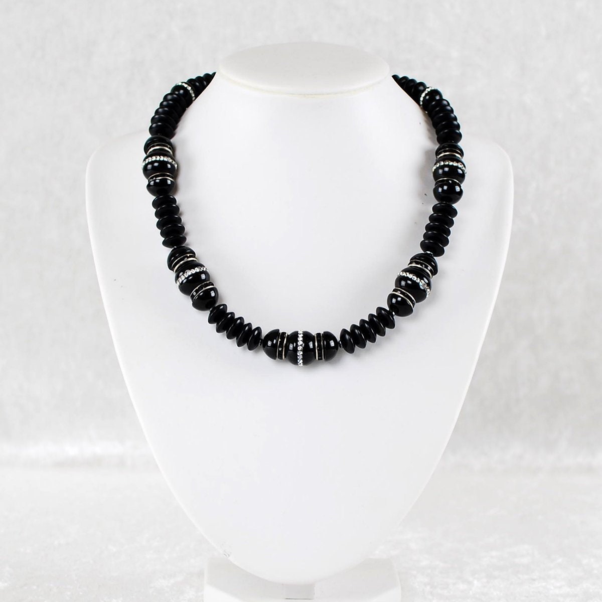 Unikat Funkelnde Onyx-Kette Für Festliche Tage - Schwarze Halskette, Onyx Schmuck von atelieriede