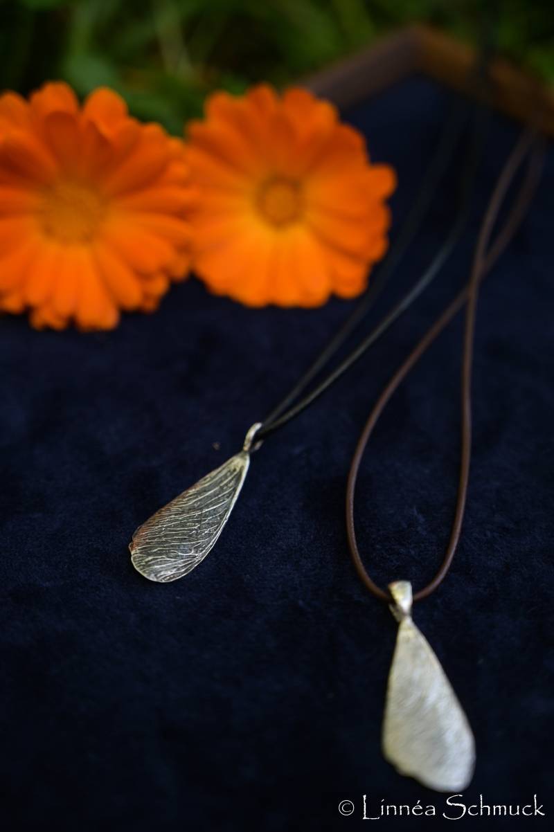 Anhänger Ahornsamen Mit Original Struktur Aus Sterlingsilber Von Atelier Linnéa von atelierlinnea