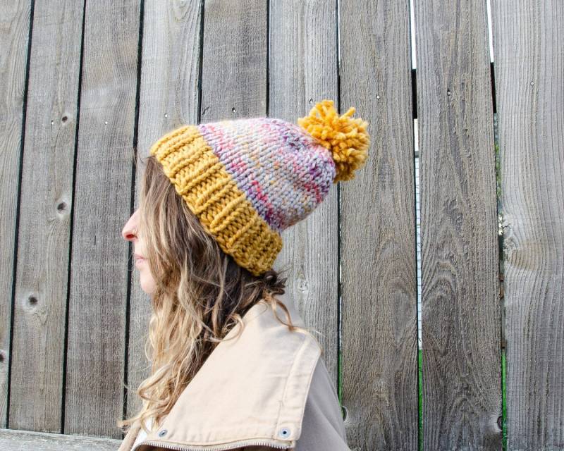Konfetti Bunte Hut Mit Senf Gelb Trim - Boho Stricken Mütze Geschenk Für Sie Unter 50 Cyber-Montag Gestrickte Konfetti Bunte Hut Mit Senf Gelb Trim - Boho Stricken Mütze Geschenk Für Sie Unter 50 Cyber-Montag Gestrickte von atizayknits