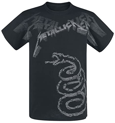 Metallica Black Album Faded Männer T-Shirt schwarz L 100% Baumwolle Band-Merch, Bands von Metallica