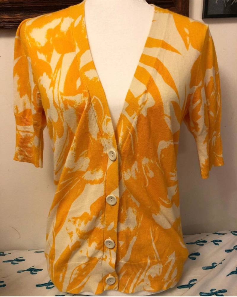 Damenkleiner Cardigan Mit 3/4 Rippenärmeln von atomickitkatvintage