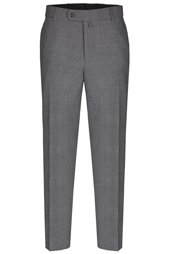 aubi: Herren Sommer Businesshose Anzughose Cool Finish Flat Front Modell 26, Farbe:grau (54), Größe:33 von aubi:
