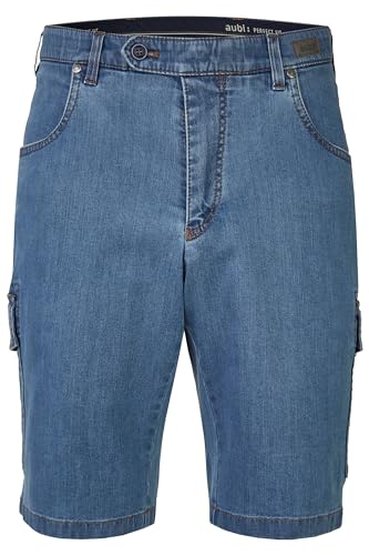 aubi: Herren Sommer Jeans Cargo Shorts Stretch aus Baumwolle High Flex Modell 616, Farbe:Bleached (43), Größe:54 von aubi: