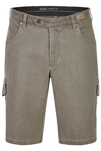 aubi: Herren Sommer Jeans Cargo Shorts Stretch aus Baumwolle High Flex Modell 616, Farbe:Olive (24), Größe:52 von aubi: