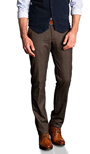 aubi: Modern Fit Herren Businesshose Anzughose Ceramica Fischgrat Chino Modell 288, Farbe:braun (28), Größe:30 von aubi: