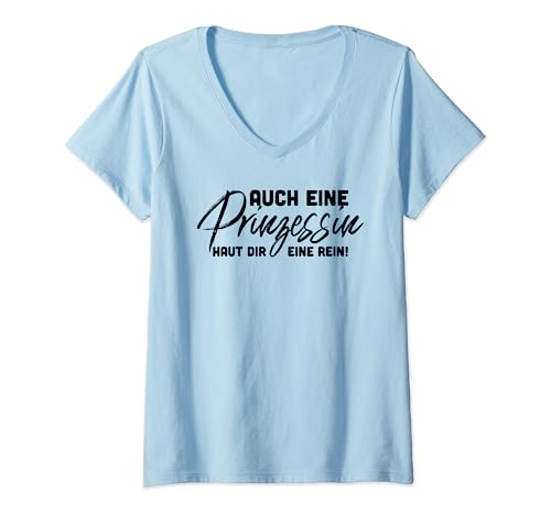 Damen auch eine prinzessin haut dir eine rein T-Shirt mit V-Ausschnitt Damen auch eine prinzessin haut dir eine rein T-Shirt mit V-Ausschnitt von auch eine prinzessin haut dir eine rein