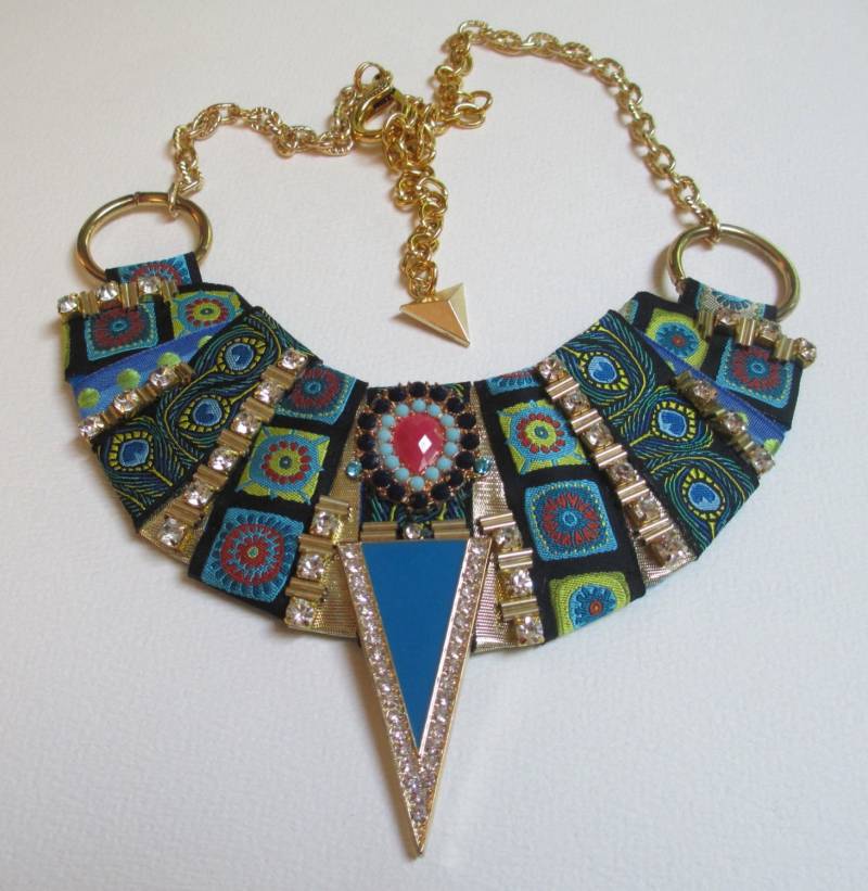 Clearance Halsband Deko Statement Halskette Royal Blau Gold Ton Clearance Halsband Deko Statement Halskette Royal Blau Gold Ton von audreymivey