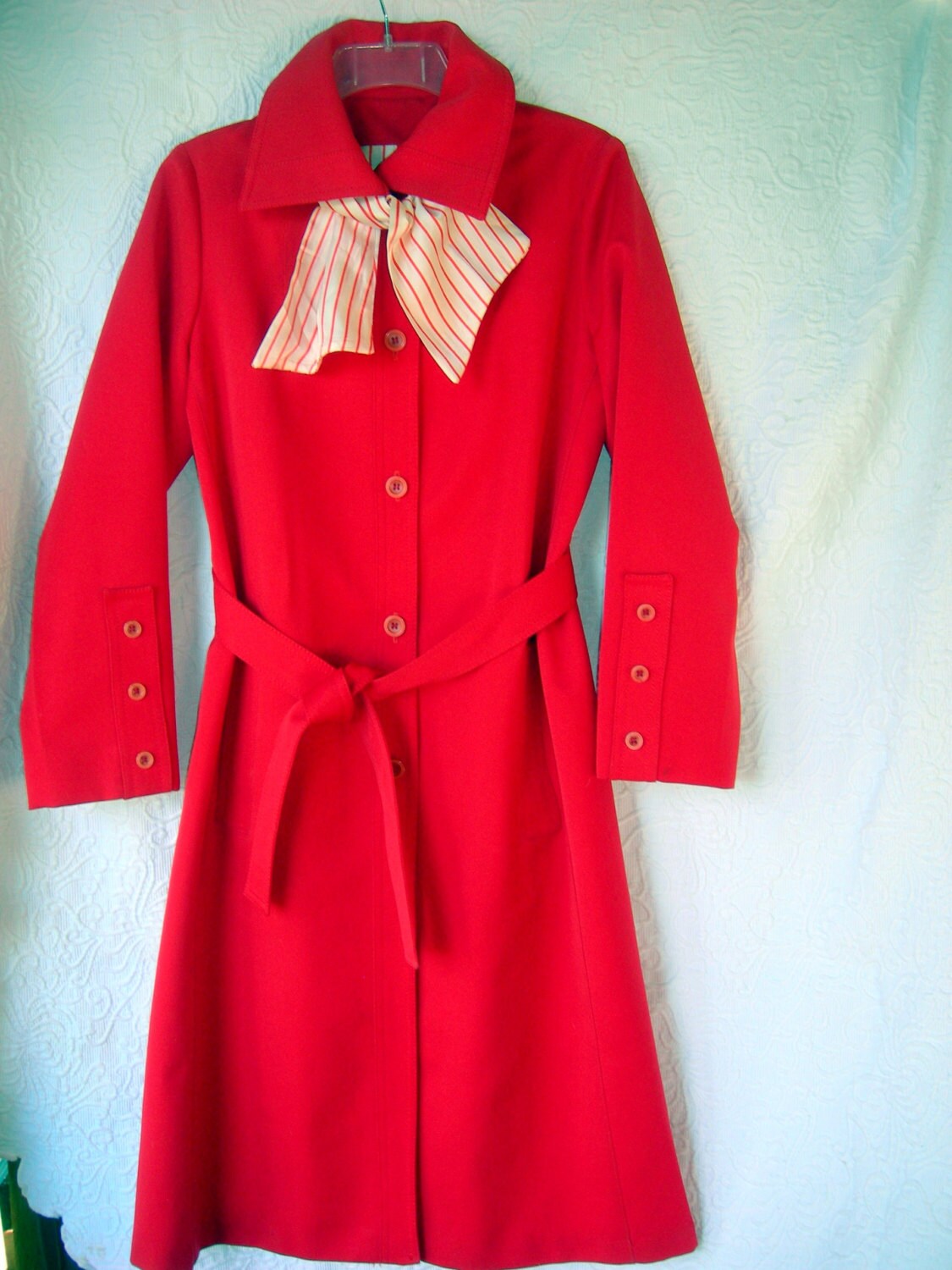 Oranger Forecaster Mantel Mit Passendem Schal Lightweight Mod Style Gr. 9-10 von auntflorieshouse