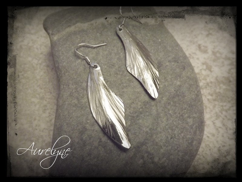 Elfen-Hochzeitsohrringe Aus Edelstahl, Psyll-Bambusblätter Oder -Federn, Elfenfeen-stil, Verschlüsse 925Er Silber Elfen-Hochzeitsohrringe Aus Edelstahl, Psyll-Bambusblätter Oder -Federn, Elfenfeen-stil, Verschlüsse 925Er Silber von aurelynebijoux