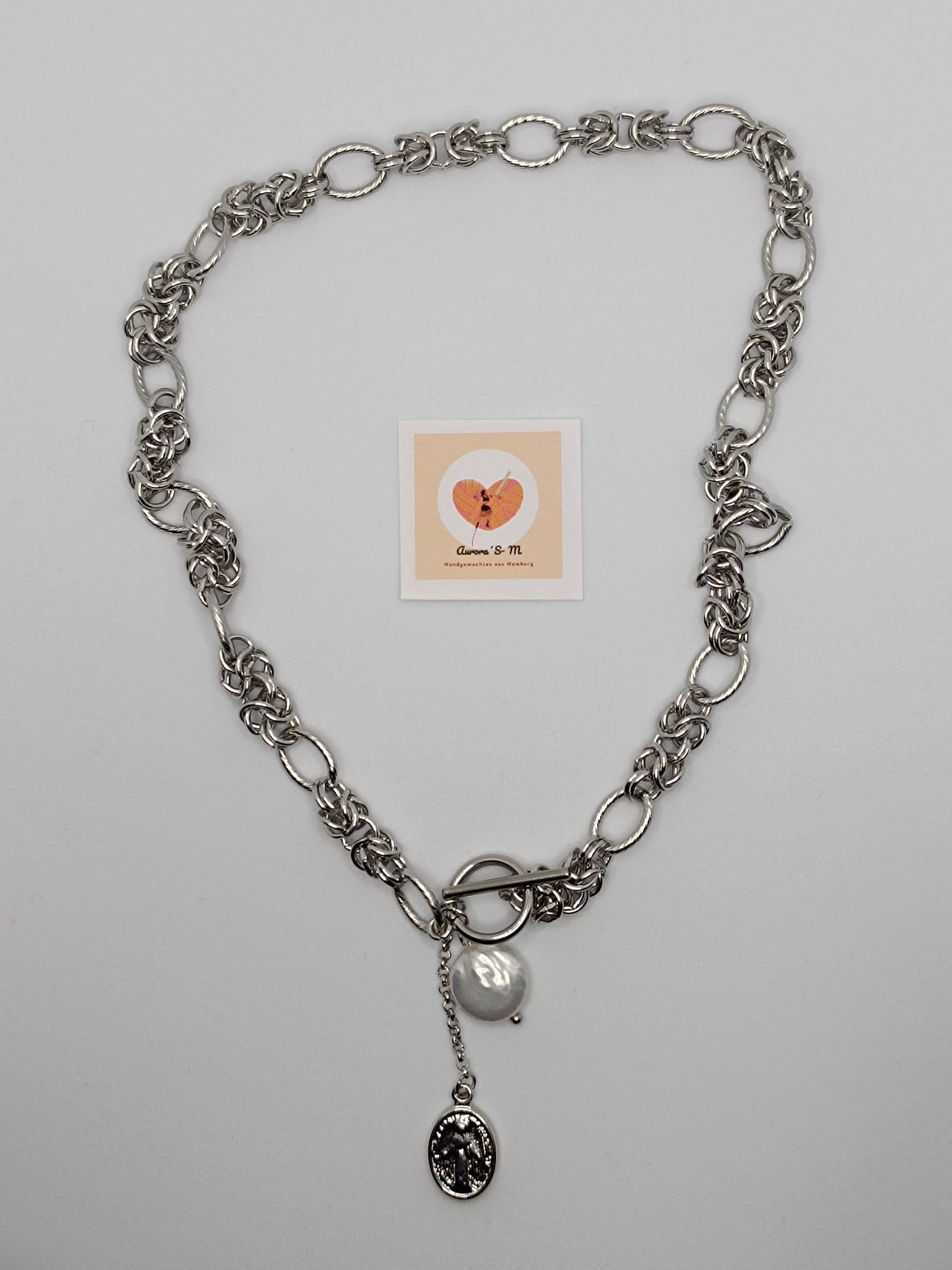 Edelstahl Halskette Mit Barock Süßwasserperle | Boho Vintage Stil 40 cm T-Verschluss Schmuck Für Alltag & Party Oder Di Edelstahl Halskette Mit Barock Süßwasserperle | Boho Vintage Stil 40 cm T-Verschluss Schmuck Für Alltag & Party Oder Di von aurorasmhh