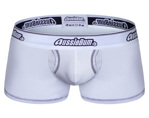 aussieBum Men's Push-up Underwear Enlarge 2.0 Trunks | Pocket Shapewear | Access Fly Pouch (DE/NL/SE/PL, Alphanumerisch, S, Regular, Regular, White) von aussieBum