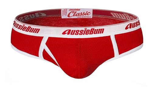 aussieBum Men's Underwear Slip Classic ORIGINAL Brief | Functional Fly Access | Timeless Retro Design (DE/NL/SE/PL, Alphanumerisch, L, Regular, Regular, Red) von aussieBum