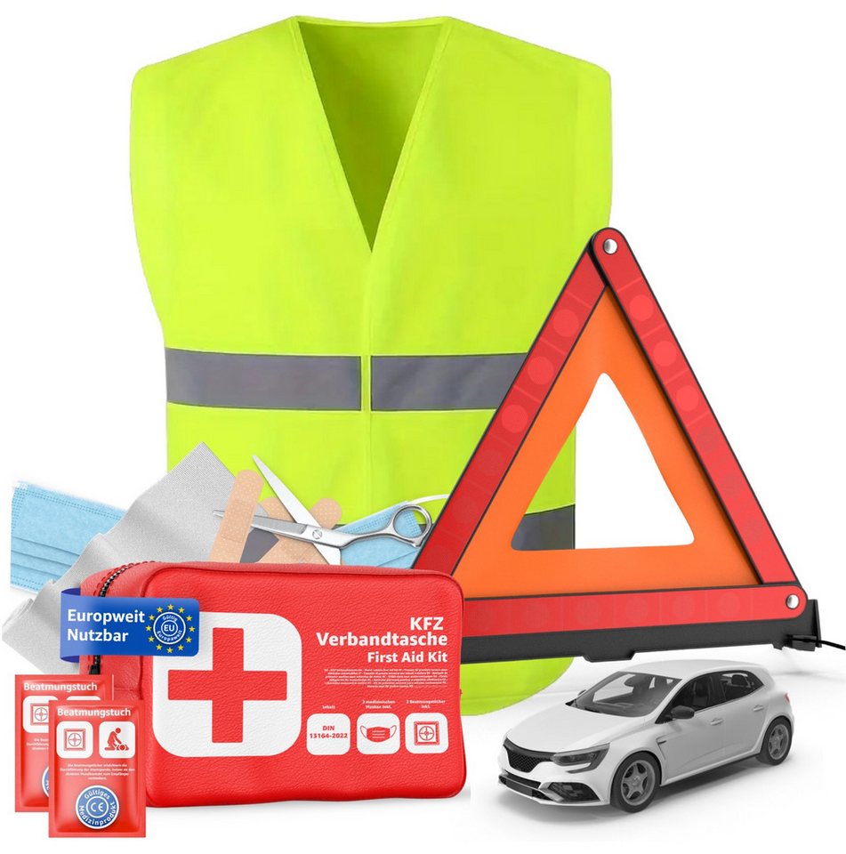 autogadget® Erste-Hilfe-Set 3 in 1 - Auto Erste Hilfe Set 2026 - KFZ Verbandskasten Auto, (Set, 1 St), Europaweit zugelassen von autogadget®