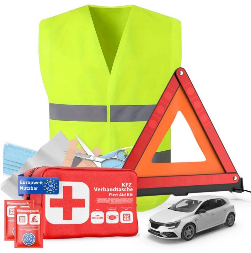 autogadget® Erste-Hilfe-Set 3 in 1 - Auto Erste Hilfe Set 2026 - KFZ Verbandskasten Auto, (Set, 1 St), Europaweit zugelassen von autogadget®