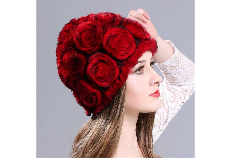 autolock Jerseymütze Frauen Mütze, hergestellt aus Kaninchenfell von autolock