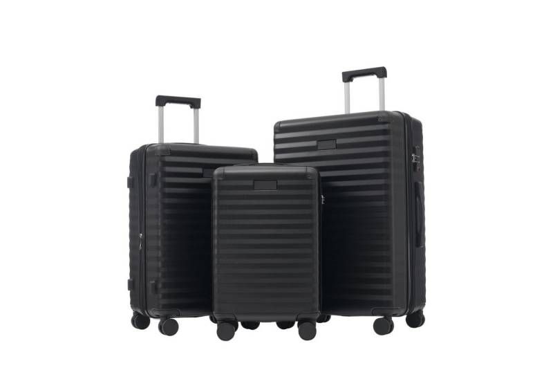 autolock Koffer Hartschalen-Kofferset,3er Kofferset–ABS-Material,TSA-Schloss, 360° drehbare Doppelrollen,verstärkte schwarze Schutzecken von autolock