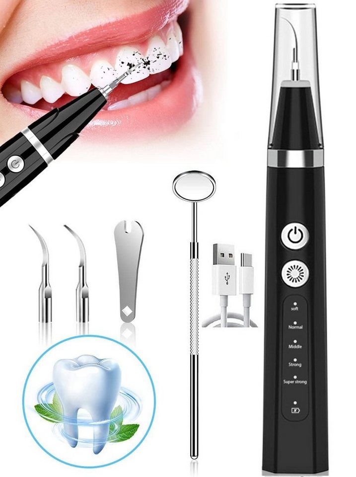 autolock Mundpflegecenter Zahnreiniger Elektrisch Zahnsteinentferner,5 Einstellbare Modi, 2 Reinigungsköpfe,Ultraschall IPX6 Wasserdicht,1500mah langlebig von autolock