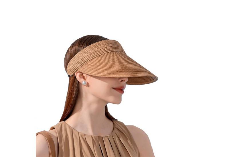 autolock Sonnenhut Sonnenhut Damen mit großer Krempe Faltbar Visor Cap Strohhut von autolock