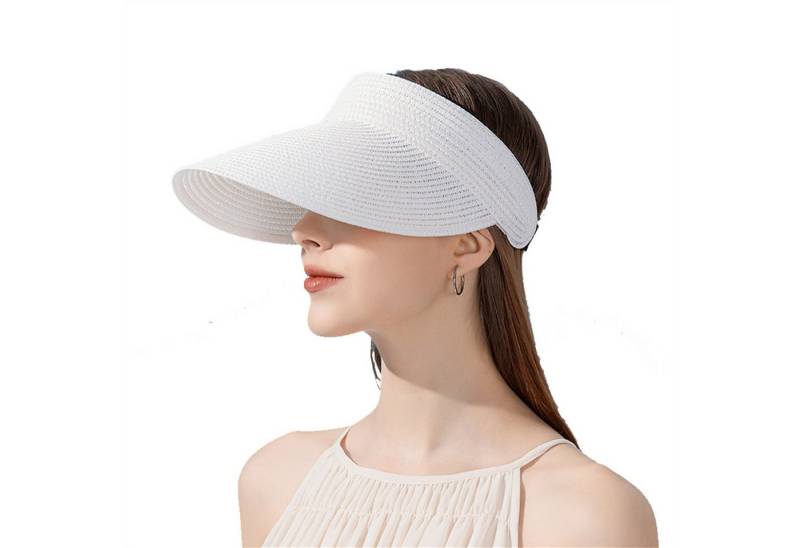 autolock Sonnenhut Sonnenhut Damen mit großer Krempe Faltbar Visor Cap Strohhut von autolock