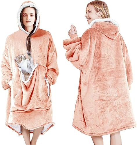 auvstar Decken Pullover Blanket Hoodie Damen OversizeRiesen Hoodie Flauschig Decken Hoodie für Damen Herren Women Erwachsene Männer Frauen Unisex Sherpa Hooded Blanket von auvstar