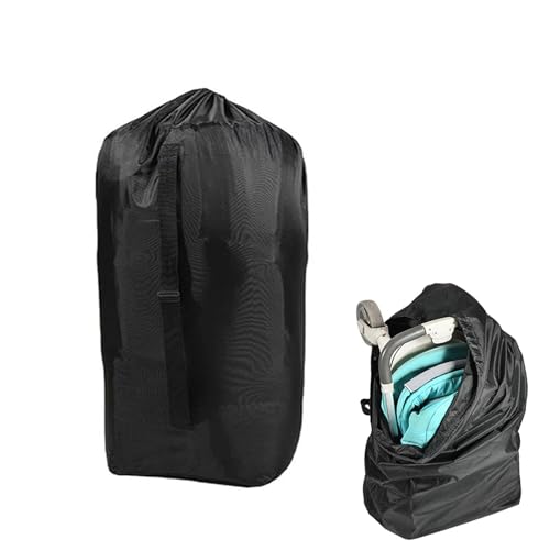 auxlihi Kinderwagen-Reisetasche, wasserdicht, für Flugzeug, mit Tragegurt, Kinderwagen-Abdeckung für Flugzeug, perfekt für Baby-Reiseutensilien (schwarz) von auxlihi