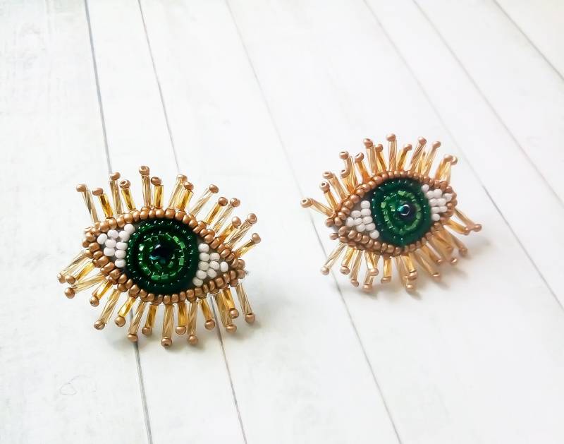 Böse Auge Ohrringe Little Green Perlen Modeschmuck Ohrstecker Quaste Tropfen Böse Auge Ohrringe Little Green Perlen Modeschmuck Ohrstecker Quaste Tropfen von avdmarinabeads