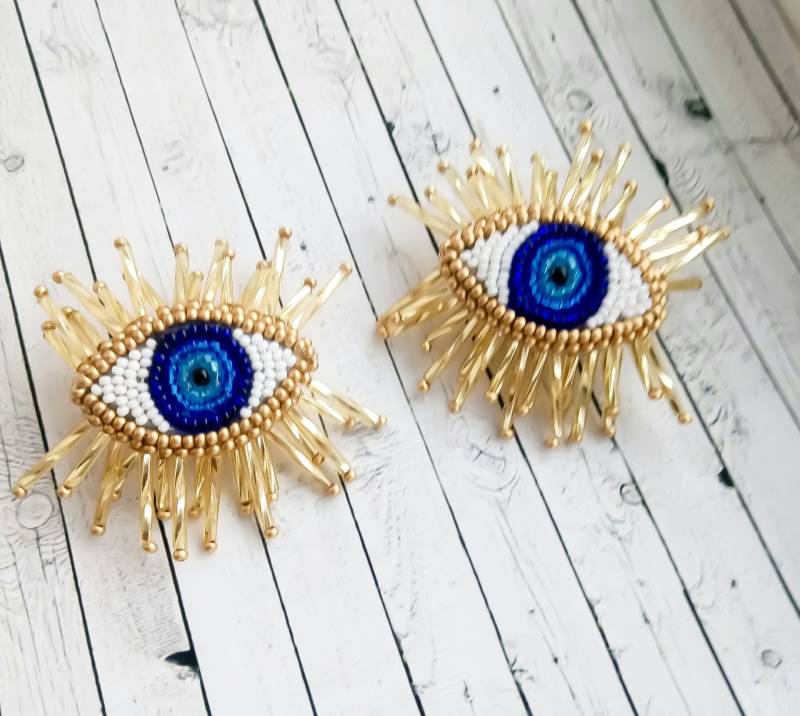 Evil Eye Perlen Ohrringe Blaues Auge Modeschmuck Ohrstecker Quaste Tropfen Evil Eye Perlen Ohrringe Blaues Auge Modeschmuck Ohrstecker Quaste Tropfen von avdmarinabeads