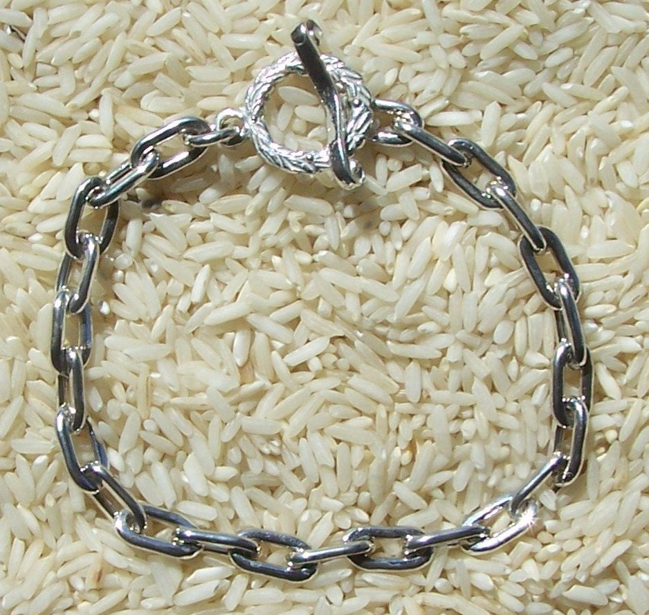 9 Inch Schwere Handgemachte Sterling Silber Kettenarmband von averidesigns