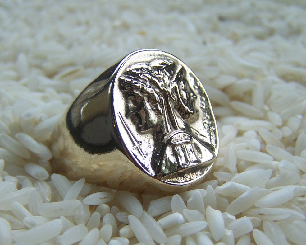 Janus Ring, Gott Des Neuanfangs Männerring in Sterling Silber von averidesigns