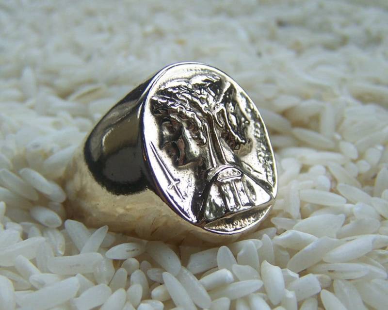 Janus Ring, Gott Des Neuanfangs Männerring in Sterling Silber Janus Ring, Gott Des Neuanfangs Männerring in Sterling Silber von averidesigns