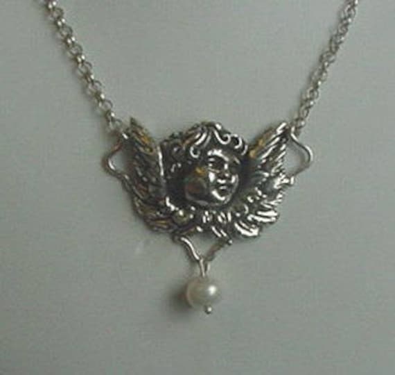 Schwere Sterling Silber Amor Halskette Schwere Sterling Silber Amor Halskette von averidesigns